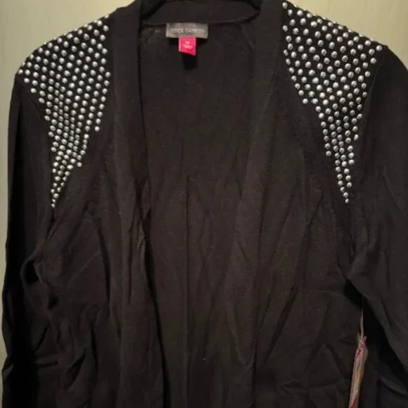 Studded Shoulder Open Front Cardigan - NWT - Picture 8 of 16